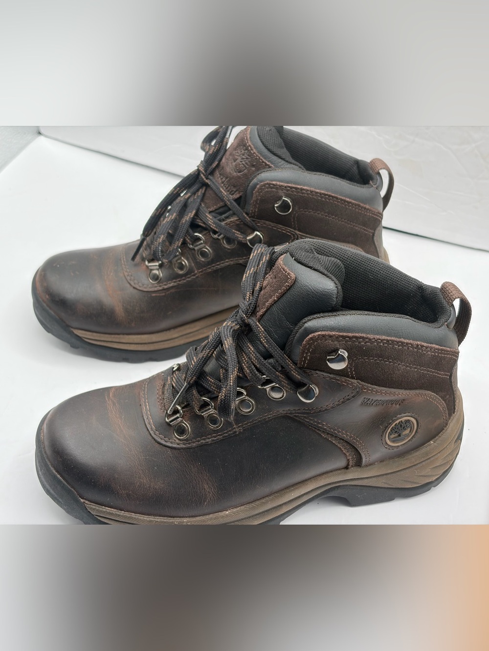 TIMBERLAND Flume Boots Women's 7 Brown Hiking Leather Waterproof 18629